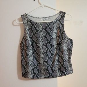 Vintage purple python print crop top